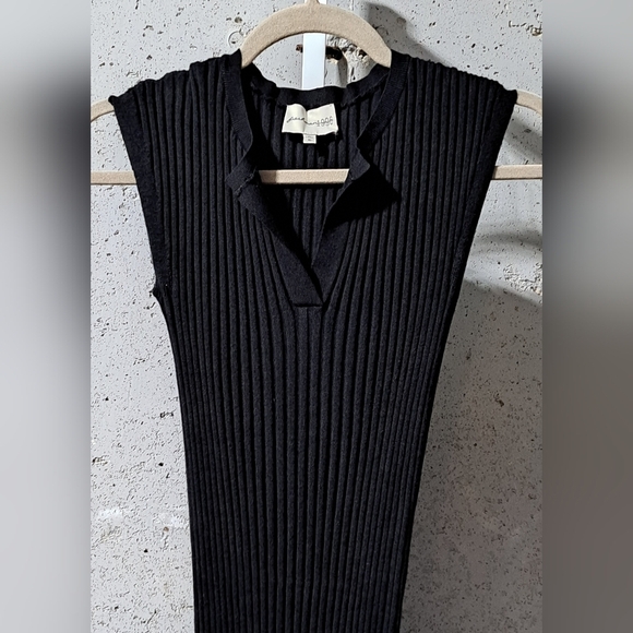 #098 Sz XS Maxi Dress - Freshman1996  Black Ribbed Knit - Picture 9 of 14